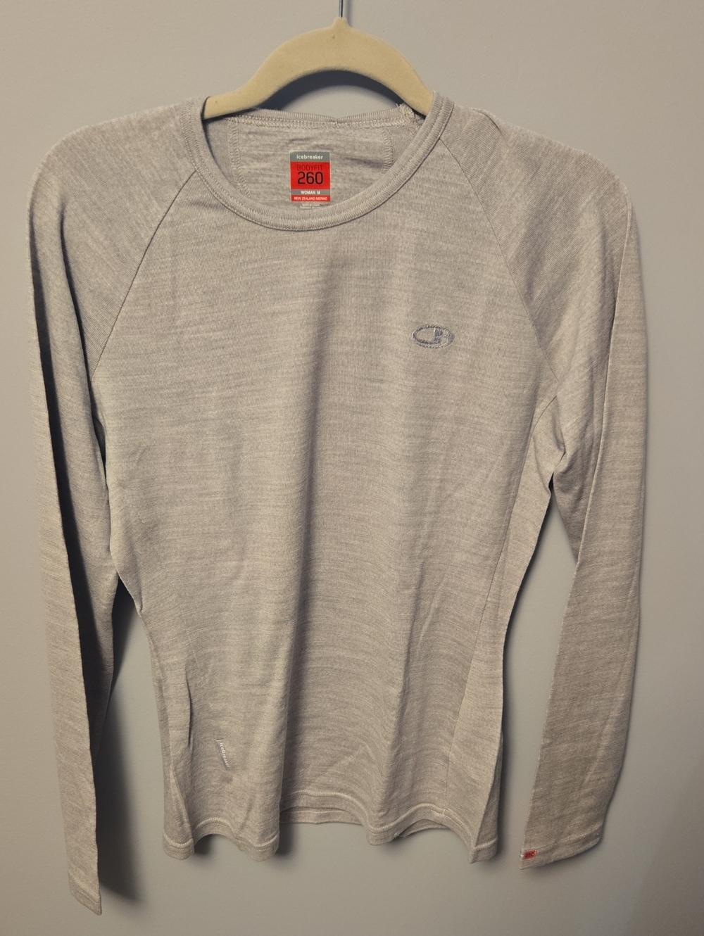 Icebreaker Women's 260 Crew Neck Merino Shirt - Light Gray - Picture 4 of 4